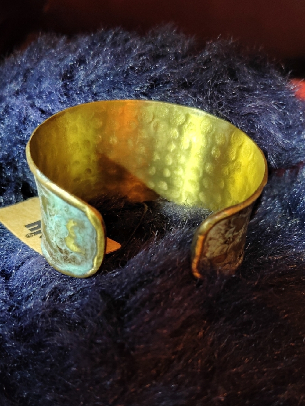 Anju Brass Peace Sign Handcrafted Cuff Bracelet - Picture 4 of 7